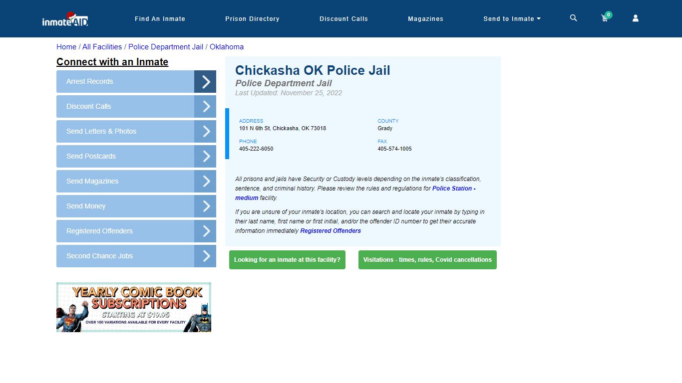 Chickasha OK Police Jail & Inmate Search - Chickasha, OK